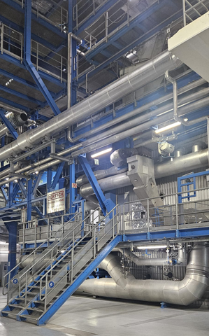Müllverbrennungsofen von aussen im Geäbude Kehrichtverwertungsanlage in Basel