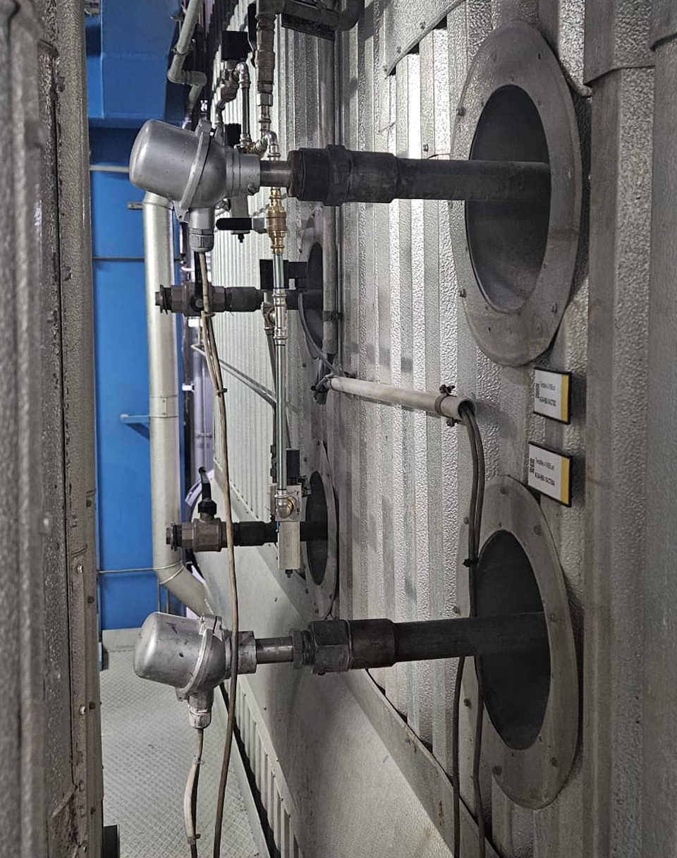 Thermoelement mit Schutzrohr in der Müllverwertungsanlage