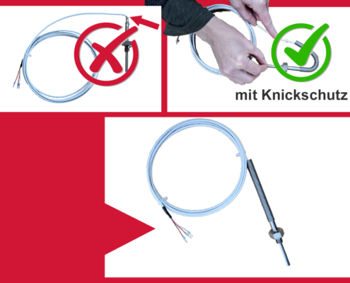 Kabel-Knickschutz vermeiden bei Thermoelemente und Widerstandsthermometr