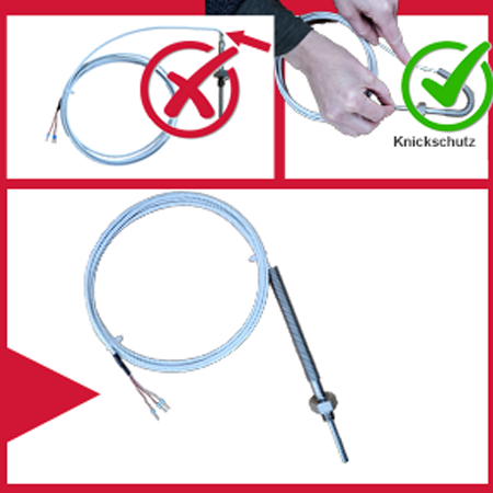 Kabel-Knickbruch vermeiden mit Knickschutz für Thermoelemente und Widerstandsthermometer